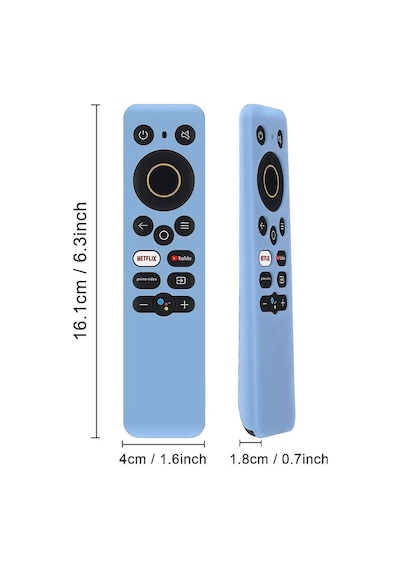 Wozlo Realme 4k Tv Stick Uyumlu Uzaktan Kumanda Kılıfı - Silikon Koruyucu Kılıf - Koyu Mavi