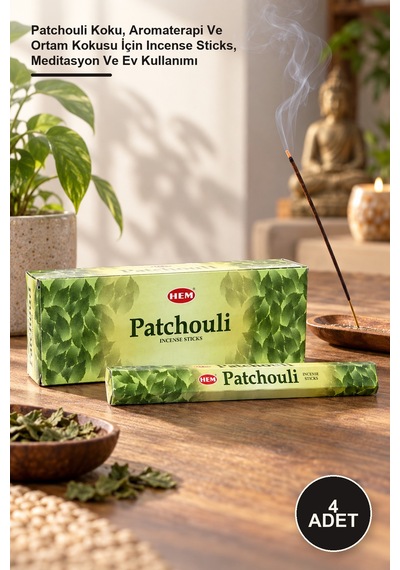 4 Adet Precious Patchouli Aromalı Çubuk Tütsü Patchouli Koku, Aromaterapi Ve Ortam Kokusu İçin Incense Sticks, Meditasyon Ve Ev Kullanımı