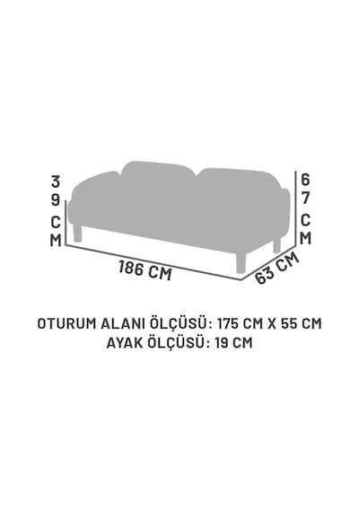 Ramos Bohem Üçlü Kanepe, Açık Krem