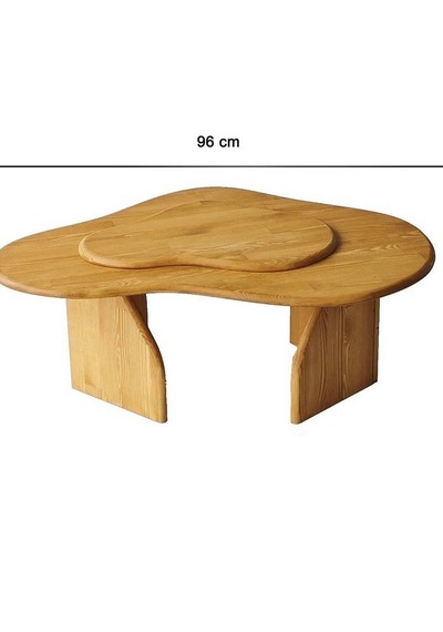 Meltedi Masif Ağaç Tasarım Orta Sehpa 96 X 65cm Teak