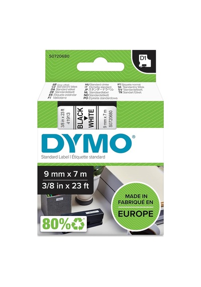 Dymo S0720680, D1 Yedek Şerit 9 Mm X 7 Mt , Beyaz/siyah 40913 Diğer