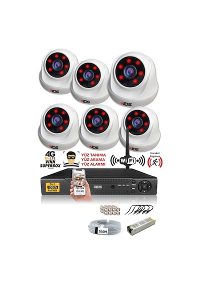 Ids - 6 Kameralı 1080P Fullhd 5Mp Sony Lensli Kamera Seti - 2026