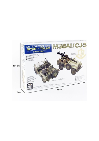 Afv Club Af35s99 1/35 Ölçek, Idf M38a1/cj5 2 Models Set Tank Savarlı Jeep, Plastik Model Kiti-51334