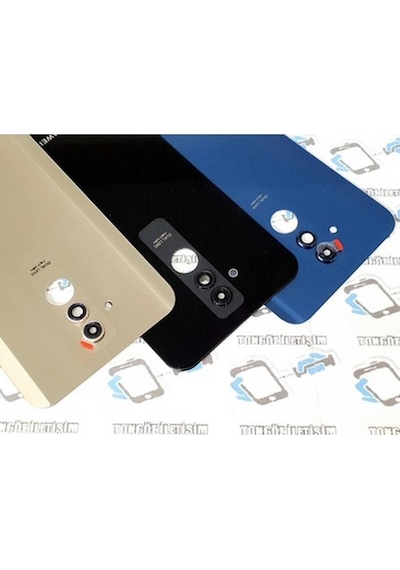 Tkgz - Mate 20 Lite Arka Pil Batarya Kapağı (Kamera Lensli Cam) (275868813) Siyah