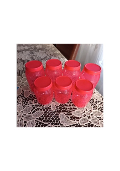 Kavanoz 4 Adet 825 Ve 3 Adet 550 Ml. Kırmızı