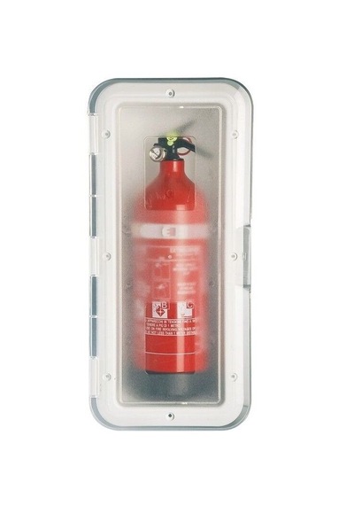 Tekne Yangın Tüpü Kutusu. Şeffaf. 1 Kg Tüp İçin. 18x42x10cm