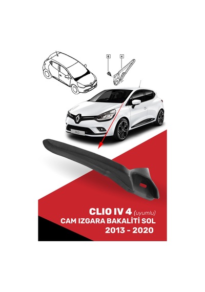 Cnd Clio Iv 4 Uyumlu Cam Izgara Bakaliti Sol, 668630559r