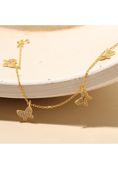 Kelebek Zincir Bileklik 719131 Gold Gümüş