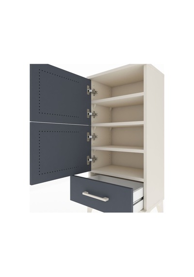 Arges Komodin 4 Raflı Tek Çekmeceli 2 Kapaklı 44x30x96 Aytaşı... Aytaşı
