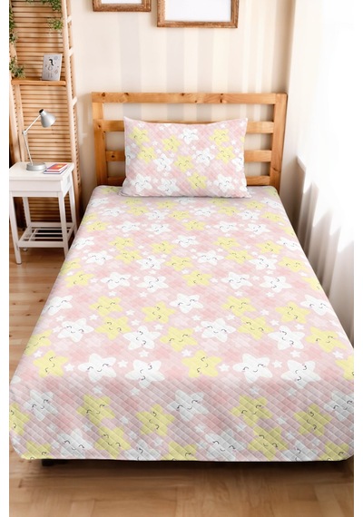 Evimde Bambaşka Pembe Yıldızlı Pastel Kız Çocuk Pike Takımı - Sarı Beyaz Sevimli Bebek Odası Yatak Örtüsü 160x220 CM Evimde Bambaşka Pembe Yıldızlı Pastel Kız Çocuk Pike Takımı - Sarı Beyaz Sevimli Bebek Odası Yatak Örtüsü 160x220 CM