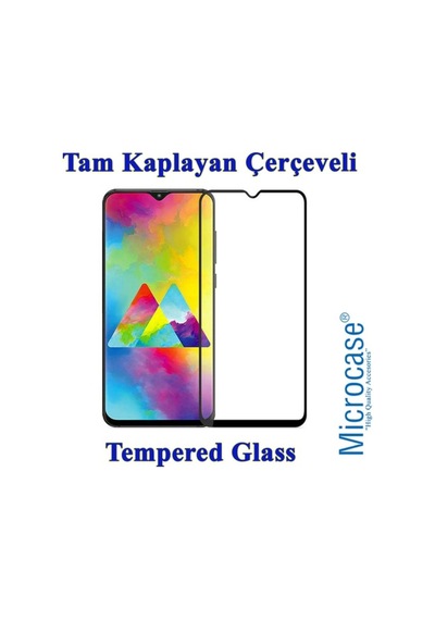 Samsung Uyumlu Galaxy M20 Brushed Kilif + Tam Kaplayan Çerçeveli Cam 350408087