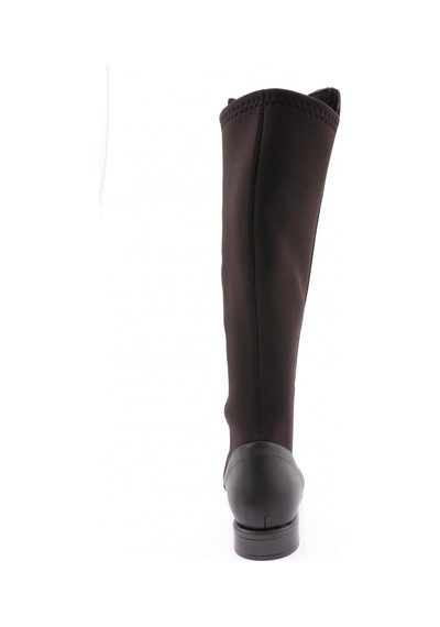 Dgn 501 Kadın Arkası Stretch Yanı Fermuarlı Knee High Flats Çizme 501-1557-R1534 Siyah