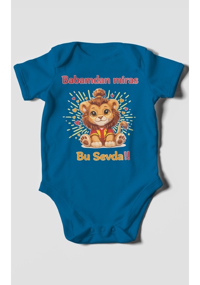 Morivokids Babadan Miras Bu Sevda Kısa Kollu Bebek Body Koyu Mavi