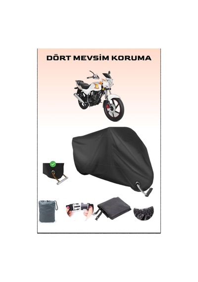 Siyah Yu-ki Yk150-g Için Kilit Uyumlu Motosiklet Branda, Güvenli, Su Geçirmez