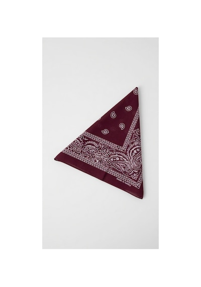 Mollycrush Unisex Mürdüm Şal Desenli Bandana Günlük Saç Aksesuarı, Boyunluk Ve Outdoor Fular Koyu Bordo