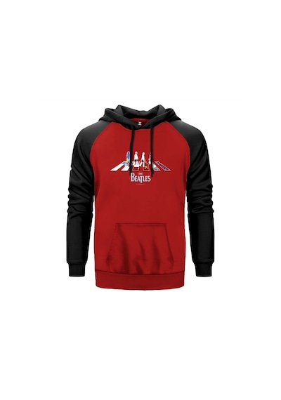 The Beatles Abbey Road Kırmızı Renk Reglan Kol Sweatshirt Kırmızı
