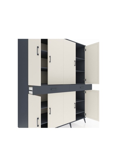 Kronos Gardrop 10 Raflı 2 Çekmeceli 8 Kapaklı 176x59x221 Antrasit-aytaşı/antrasit Aytaşı/antrasit Kronos Gardrop 10 Raflı 2 Çekmeceli 8 Kapaklı 176x59x221 Antrasit-aytaşı/antrasit Aytaşı/antrasit