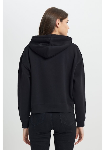 Regular Fit Normal Kesim Kapüşonlu İçi Polarlı Siyah Sweatshirt W242761001 Siyah