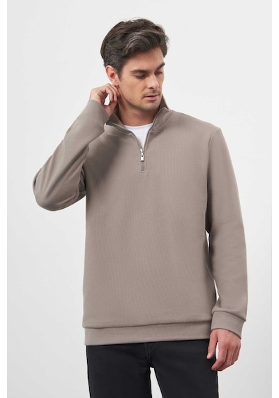 Morven Erkek Gri Fermuarlı Bato Yaka Sweat-shirt 25ks063001100 Gri Gri