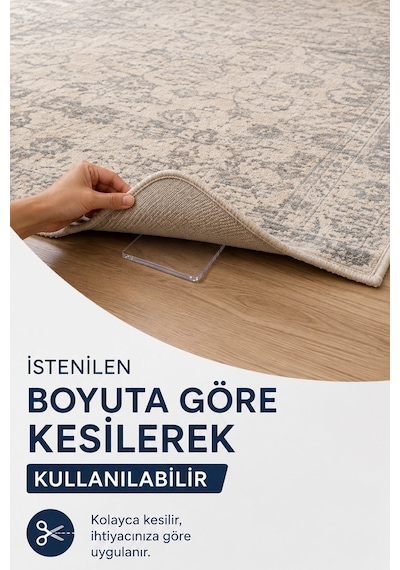 4'lü Silikon Halı Kaydırmaz Ped Köşe Sabitleyici Zemin Koruyucu Kayma Önleyici