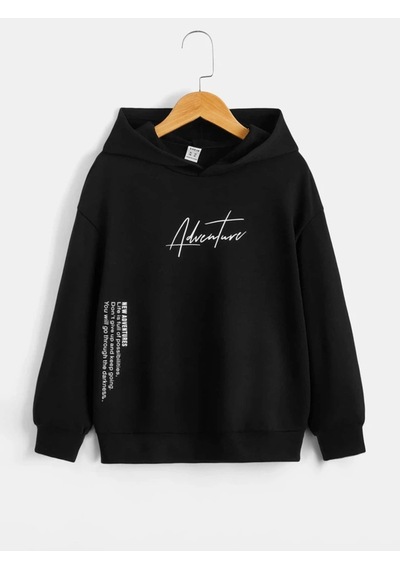 Startmore Siyah Unisex Kadın/erkek Adventure Renkli Oversize Kapüşonlu