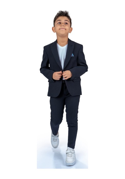 Mnk Baby & Kids Spor Çocuk Ceket, Tişört , Jogger Pantolonlu Takım Mnk5682 Lacivert