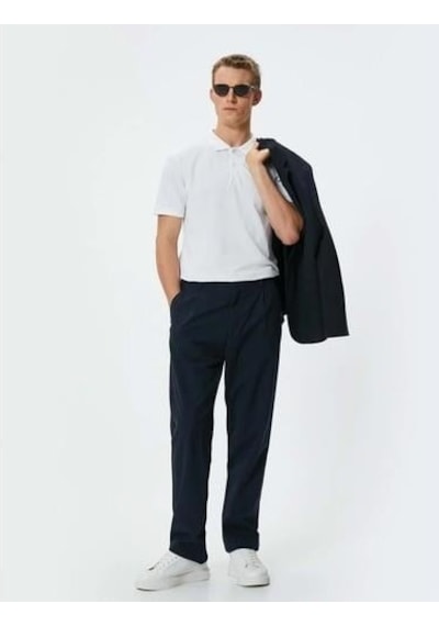 Koton Polo Yaka Tişört Slim Fit Düğmeli Kısa Kollu Beyaz 4sam10098mk Beyaz