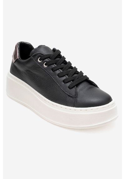 Luvishoes Luvi Shoes Gueno Siyah Cilt Hakiki Deri Kadın Spor Ayakkabı Siyah