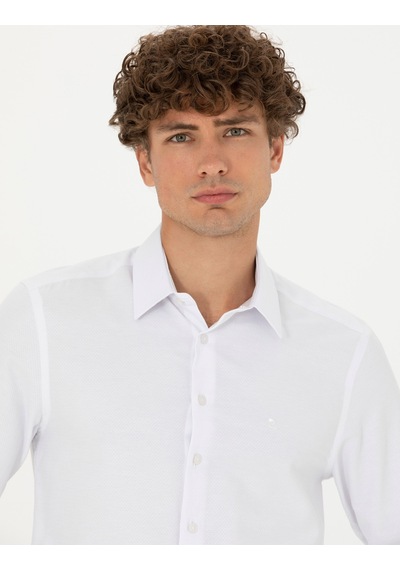 Pierre Cardin Erkek Beyaz Desenli Gömlek 50278184-vr013 Beyaz