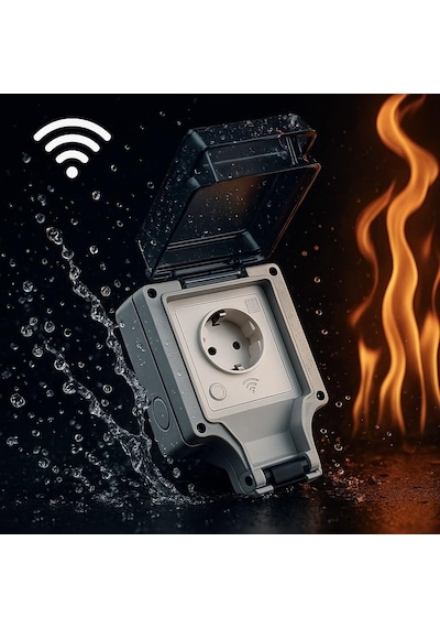 Ayrex Akıllı Dış Mekan Wifi Priz, Ip66 Su Geçirmez, Uzaktan Kontrol Edilebilir, Endüstriyel Tip, Bahçe Ve Dış M Genel