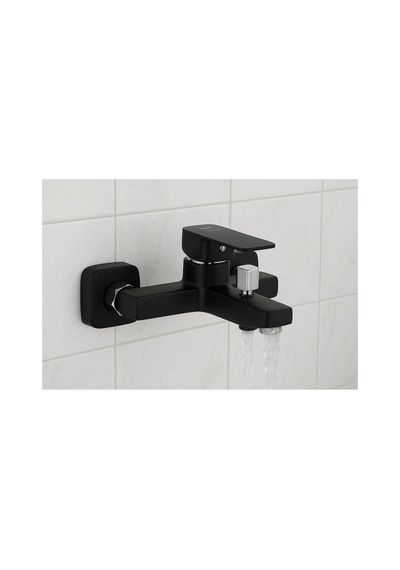 Rena Design Kare Siyah Banyo Bataryasi Ağir Prinç Gövde Yüksek Kalite Musluk Köşeli Şik Modern Tasarim