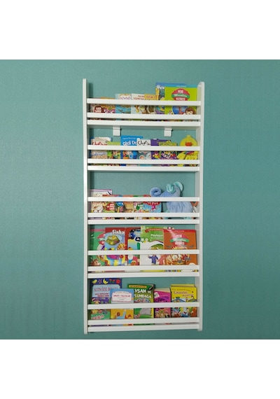 Emdief 5 Raflı Montessori Kitaplık Beyaz