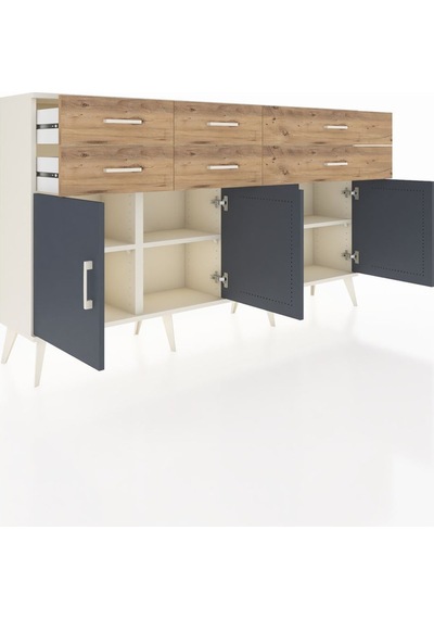 Arges Konsol 3 Raflı 6 Çekmeceli 4 Kapaklı 176x30x99 Aytaşı-antrasit/çam Antrasıt/atlas Çam - Aytası Arges Konsol 3 Raflı 6 Çekmeceli 4 Kapaklı 176x30x99 Aytaşı-antrasit/çam Antrasıt/atlas Çam - Aytası