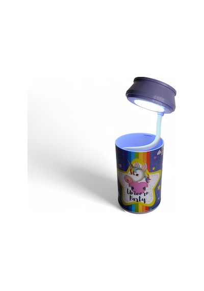 Çocuk Masa Lambası Kalemlik Unicorn Mor Mor