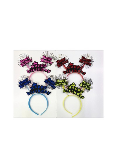Happy Birthday Neon Renk Doğum Günü Tacı 12 Adet - Parti Taçları - Pakette 12 Adet 0 - 99