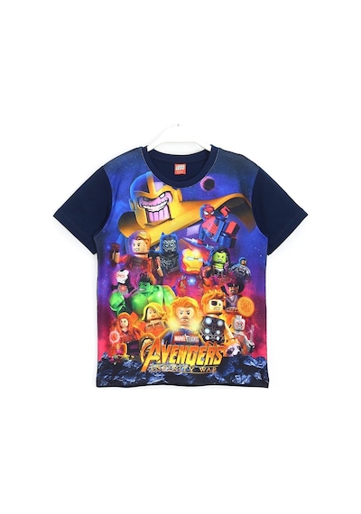Lego Avengers Infinity War 3D Baskılı Erkek Çocuk Kısa Kol Tişört Lacivert