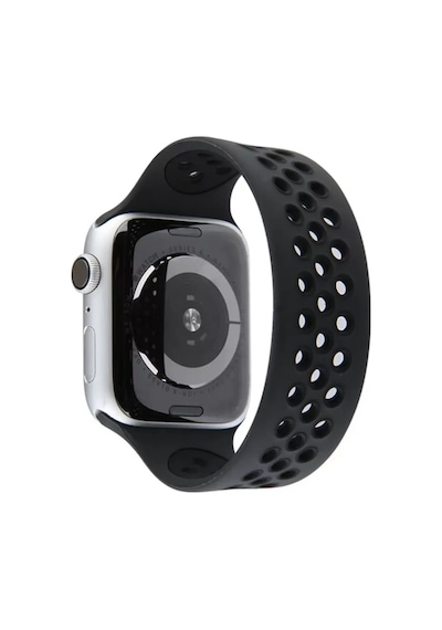 Watch 42mm Ayarlı Delikli Silikon Kordon - Siyah-siyah