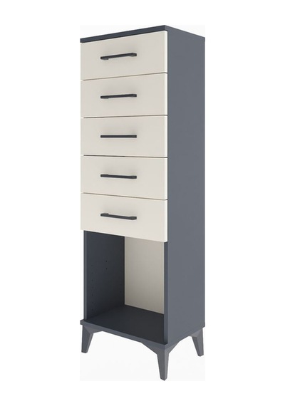 Arges Dolap 5 Çekmeceli 44x30x134 Antrasit-aytaşı Antrasit