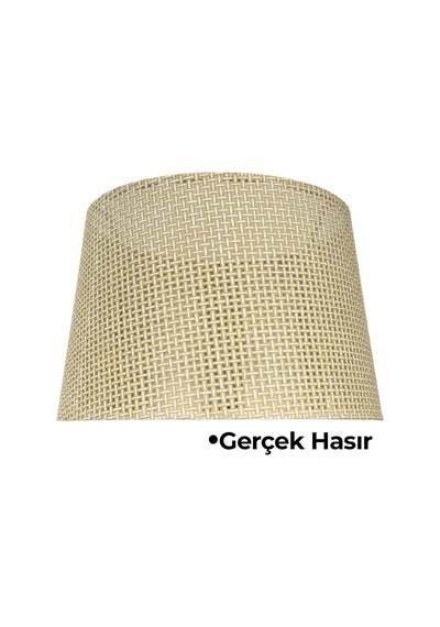 Hasır Krem Doğal Lambader Şapkası Krem