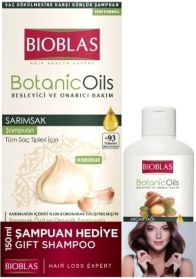 Bioblas Sarımsak Şampuan 360 ML + Argan Yağı Şampuan 150 ML