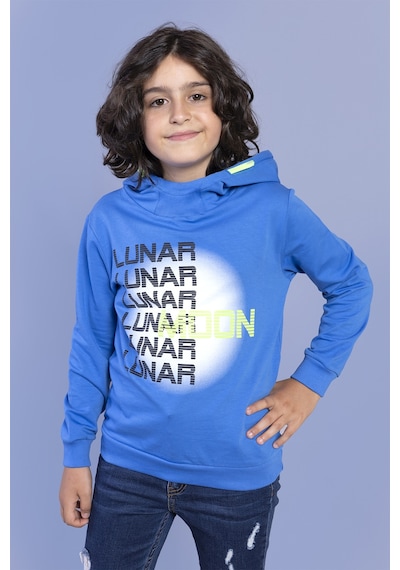 Toontoy Kids Toontoy Erkek Çocuk Kapüşonlu Baskılı Sweatshirt Saks