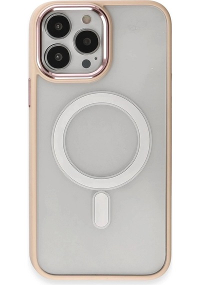 Durukar Apple, Uyumlu iPhone 15 Pro Kılıf Room Magneticsafe Silikon - Pudra