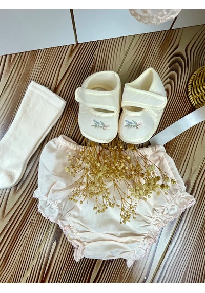 Moonstar Dantelli Bebek Elbise Somon