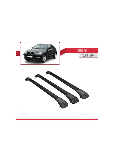 Bmw X6 E71 2008-2014 Arası İle Uyumlu Ace-1 Ara Atkı Tavan Barı Siyah 3 Adet Bar