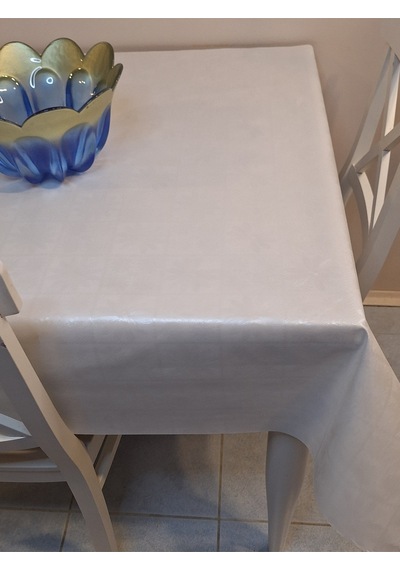 Elyaflı Pvc Muşamba - Desenli Silinebilir Masa Örtüsü Gri Fnt5001 140