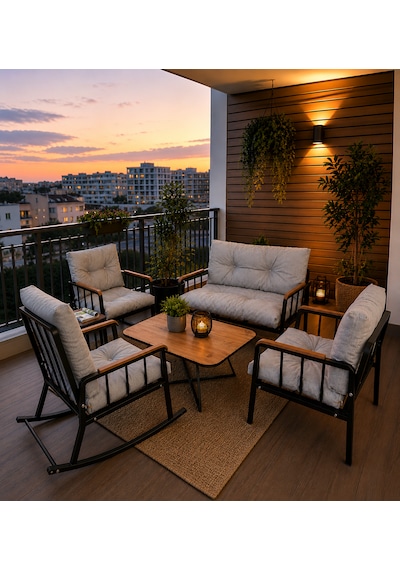 Liva Nesta Konfor Kırpık Dolgulu Bahçe Balkon Seti Siyah Metal İskelet Sallanır Koltuklu Takım Açık Gri Liva Nesta Konfor Kırpık Dolgulu Bahçe Balkon Seti Siyah Metal İskelet Sallanır Koltuklu Takım Açık Gri