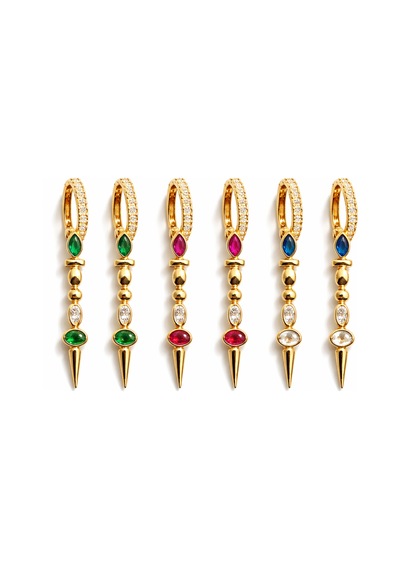Çelik Renkli 6lı Set Küpe Rose Gold - Rodyum