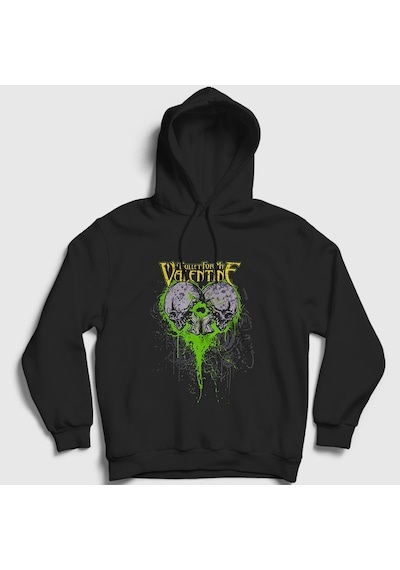 Presmono Unisex Skulls Bullet For My Valentine Kapüşonlu Sweatshirt Siyah