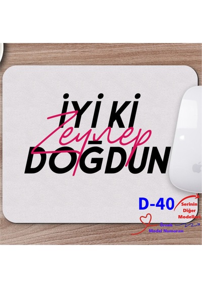 Kişiye Özel Tasarımlı Mousepad, Doğum Günü Temalı Mouse Pad D Serisi 50 Model