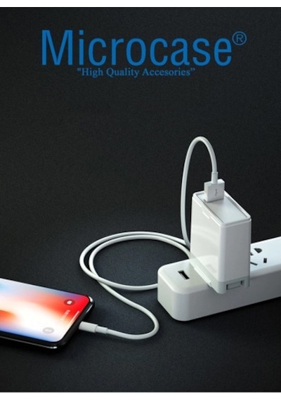 Microcase iPhone Apple Uyumlu iPad  Lightning Usb Şarj Ve Data Kablosu - 2 Metre Beyaz